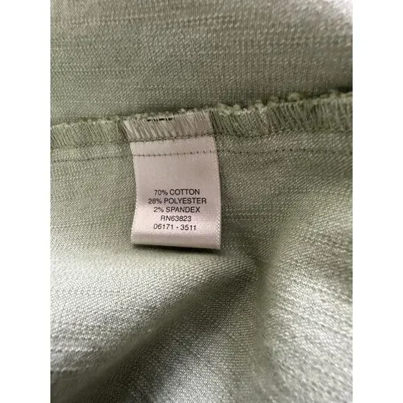 Christopher & Banks Women's Green Stretch Button Front Knee Length Skirt Size 4 - Picture 15 of 15